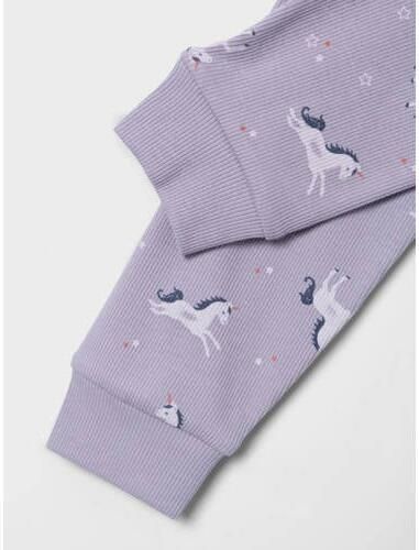 Name it MINI NMFNIGHTSET UNICORN lila Pyjama Paars Meisjes Stretchkatoen Ronde hals 110 116