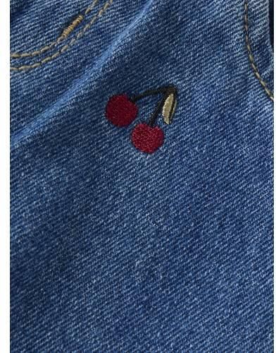 NAME IT MINI NMFROSE wide leg jeans met borduursels en print mediumblauw Meisjes Denim - Foto 4