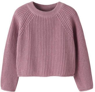 NAME IT MINI oversized gebreide trui lila Paars Meisjes Katoen Ronde hals