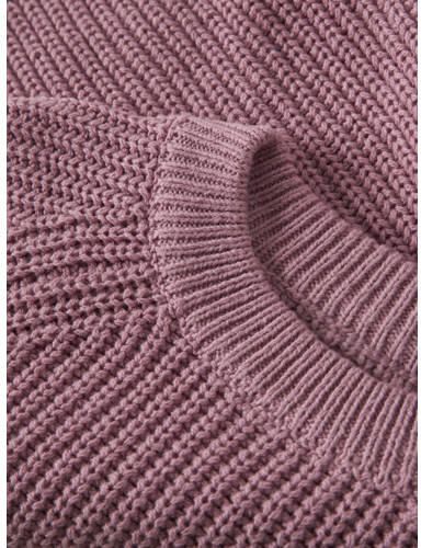 NAME IT MINI oversized gebreide trui lila Paars Meisjes Katoen Ronde hals - Foto 2