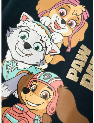 Name it MINI Paw Patrol longsleeve NMFNUBINA met printopdruk donkerblauw Meisjes Stretchkatoen Ronde hals 122 128