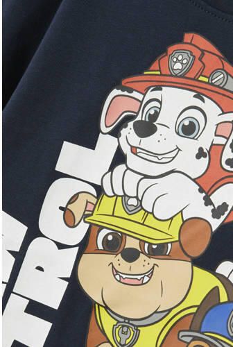 Name it MINI Paw Patrol pyjama met printopdruk donkerblauw Jongens Stretchkatoen Ronde hals 110 116