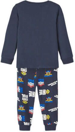 Name it MINI Paw Patrol pyjama NMMJABUR donkerblauw Jongens Stretchkatoen Ronde hals 122 128 - Foto 3