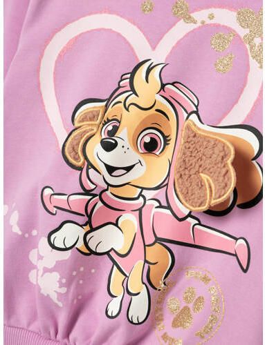 Name it MINI Paw Patrol sweater NMFJYLA met printopdruk en ruches roze 122 128 - Foto 2