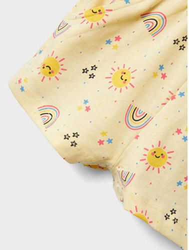 Name it MINI playsuit NMFVIGGA met all over print geel ecru Meisjes Katoen Ronde hals 104