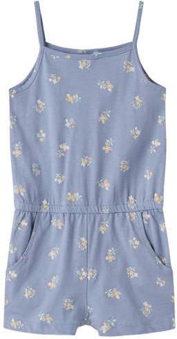 NAME IT MINI playsuit paarsblauw Meisjes Katoen Ronde hals Bloemen