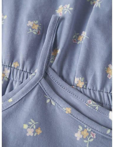 NAME IT MINI playsuit paarsblauw Meisjes Katoen Ronde hals Bloemen - Foto 2