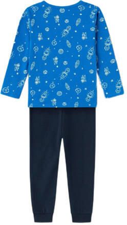 Name it MINI pyjama NMMNIGHTSET donkerblauw blauw Jongens Stretchkatoen Ronde hals 110 116