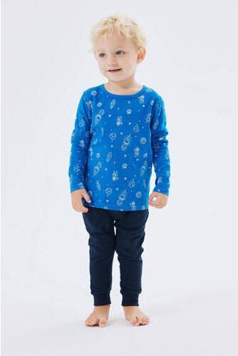 Name it MINI pyjama NMMNIGHTSET donkerblauw blauw Jongens Stretchkatoen Ronde hals 110 116 - Foto 2