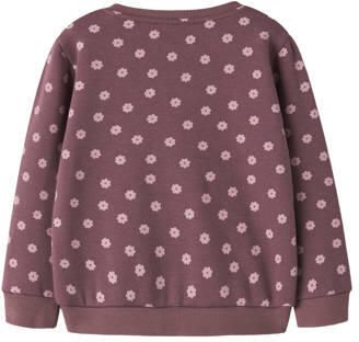 NAME IT MINI rechtvallende gebloemde sweater donkerrood Bloemen