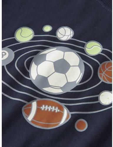 NAME IT MINI rechtvallende longsleeve met print donkerblauw Jongens Katoen Ronde hals - Foto 2
