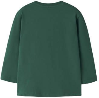 NAME IT MINI rechtvallende longsleeve met print groen Jongens Stretchkatoen Ronde hals - Foto 2