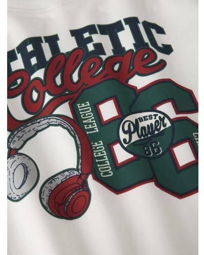 NAME IT MINI rechtvallende longsleeve met print wit Jongens Stretchkatoen Ronde hals - Foto 2