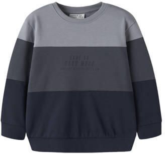 NAME IT MINI rechtvallende sweater donkerblauw Meerkleurig