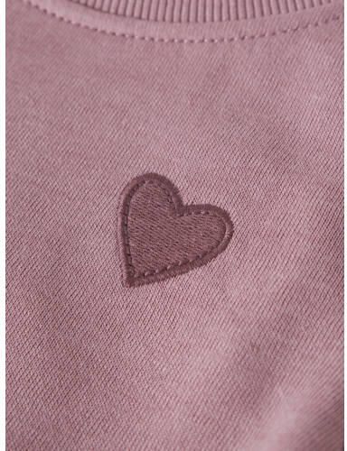 NAME IT MINI rechtvallende sweater met borduursels oudroze Effen - Foto 2