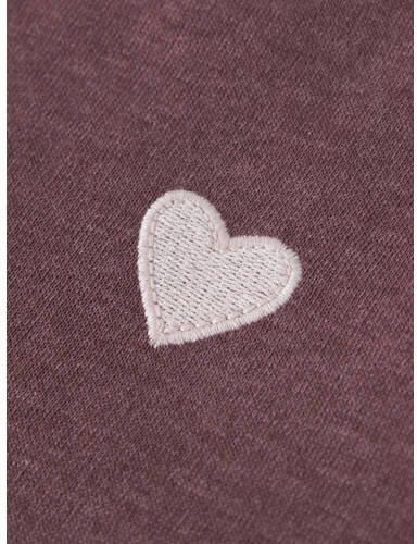 NAME IT MINI rechtvallende sweater met borduursels roodbruin Effen - Foto 2