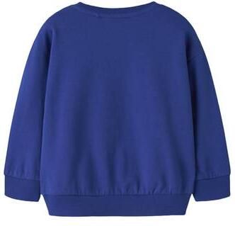 NAME IT MINI rechtvallende sweater met print blauw Printopdruk - Foto 2