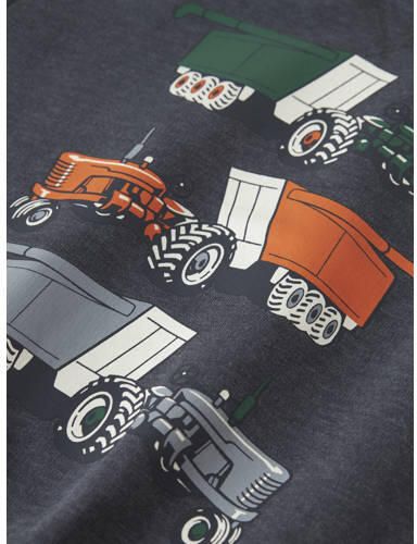 NAME IT MINI rechtvallende sweater met print grijsblauw Printopdruk - Foto 2