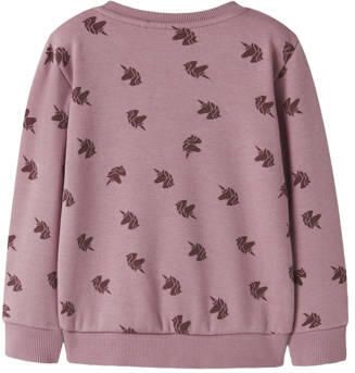 NAME IT MINI rechtvallende sweater met print lila Paars All over print - Foto 2