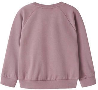 NAME IT MINI rechtvallende sweater met print lila Paars Printopdruk - Foto 3