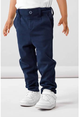Name it MINI regular fit broek NMMSILAS donkerblauw Jongens Viscose Effen 104 - Foto 2