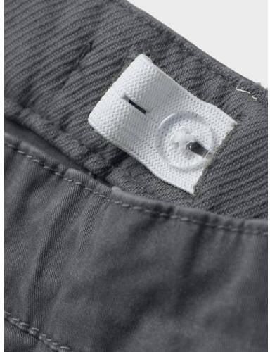 Name it MINI regular fit cargobroek NMMBEN donkergrijs Jongens Stretchkatoen 104