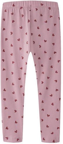 NAME IT MINI regular fit legging met hartjes roze Meisjes Katoen All over print glitter - Foto 3