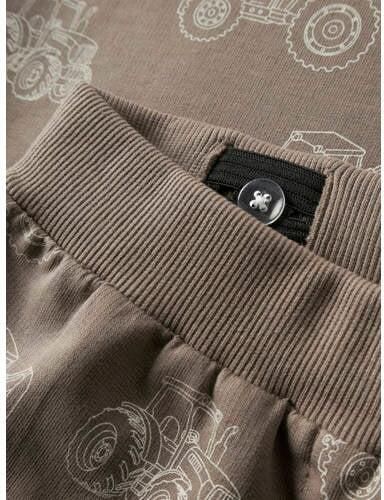 NAME IT MINI regular joggingbroek lichtbruin Jongens Katoen All over print