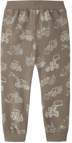 NAME IT MINI regular joggingbroek lichtbruin Jongens Katoen All over print - Foto 2