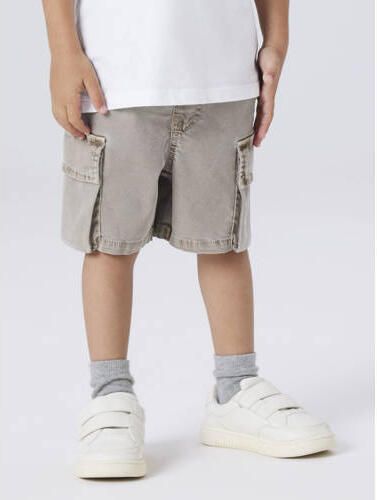 NAME IT MINI regular waist cargo short grijsbruin Korte broek Jongens Lyocell