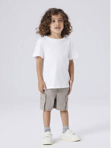 NAME IT MINI regular waist cargo short grijsbruin Korte broek Jongens Lyocell - Foto 2