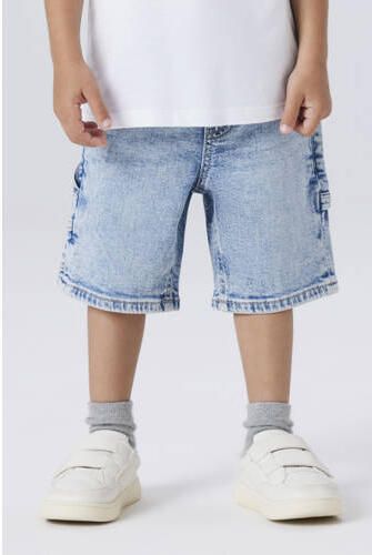 NAME IT MINI regular waist short light blue denim Korte broek Blauw Effen