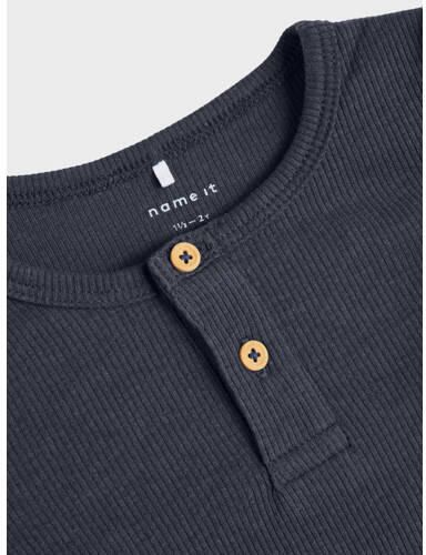 Name It Shirt met lange mouwen NMMKAB LS TOP NOOS in henley-stijl met korte knoopsluiting bij de halslijn