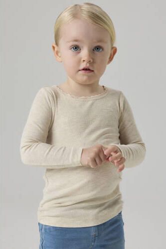 Name It Shirt met lange mouwen NMFKAB LS TOP NOOS in fijne rib en met schattige kanten rand aan de halslijn - Foto 4