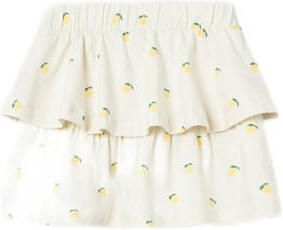 Name it MINI rok NMFDIA met all over print ecru geel groen Meisjes Katoen 104 - Foto 2