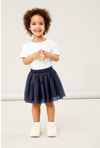 NAME IT MINI rok NMFNUTULLE van gerecycled polyester donkerblauw - Foto 4