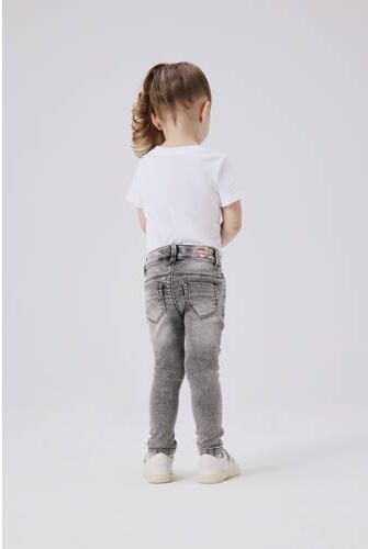 Name it MINI skinny jeans NMFPOLLY light grey denim Grijs Meisjes Stretchdenim 122 - Foto 6