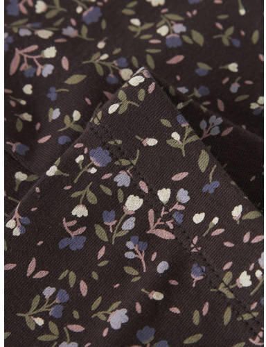 NAME IT MINI slim fit gebreide gebloemde legging donkerbruin Meisjes Stretchkatoen - Foto 3