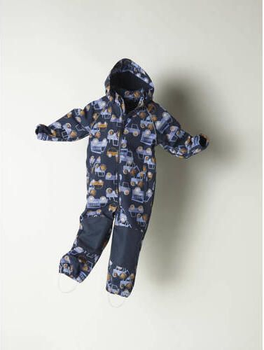 Name it MINI softshell buitenspeelpak met all over print donkerblauw lichtblauw oker Jas 104 - Foto 3