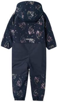 Name it MINI softshell buitenspeelpak met all over print donkerblauw roze metallic Jas Polyester Capuchon 104 - Foto 3