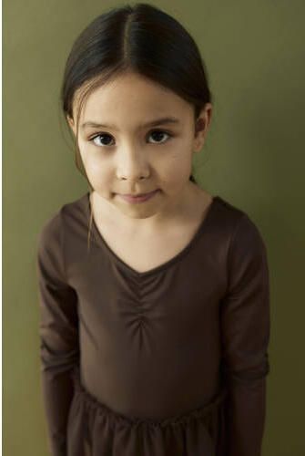 NAME IT MINI sportjurk donkerbruin Sportjurkje Meisjes Polyamide V-hals