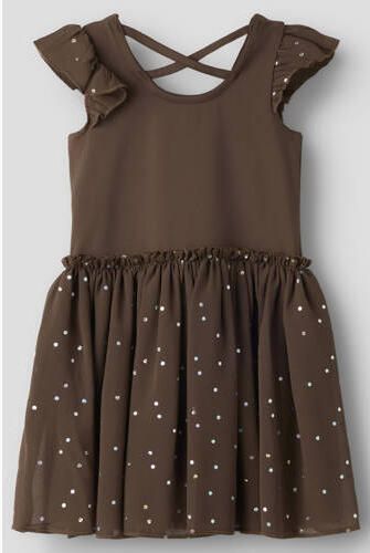 NAME IT MINI sportrokje donkerbruin Meisjes Polyamide