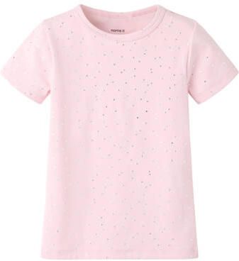 NAME IT MINI sportshirt roze Sport t-shirt Meisjes Polyamide Ronde hals