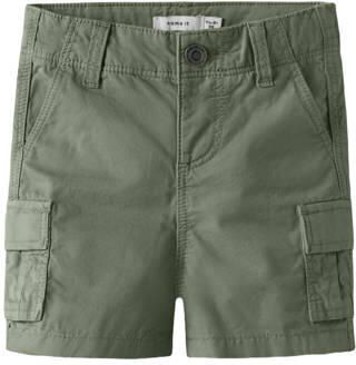 NAME IT MINI straight cargo short groen Korte broek Jongens Katoen Effen