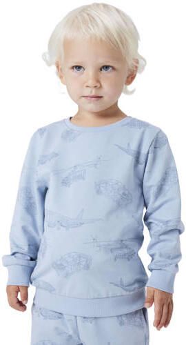 NAME IT MINI sweater blauw Jongens Katoen Ronde hals All over print