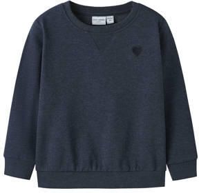 NAME IT MINI sweater donkerblauw Meisjes Katoen Ronde hals Effen - Foto 4
