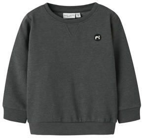 NAME IT MINI sweater donkergrijs melange Jongens Katoen Ronde hals Effen