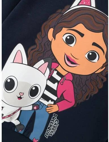 Name it MINI sweater Gabby Cats NMFNESS met printopdruk donkerblauw meerkleurig 122 128