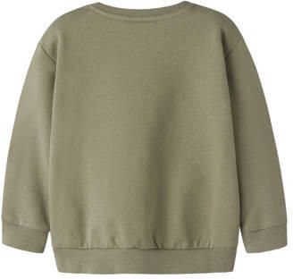 NAME IT MINI sweater groen Printopdruk | Sweater van