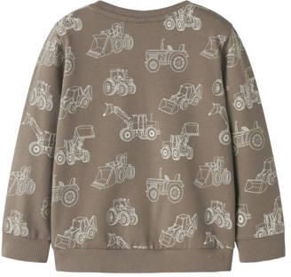 NAME IT MINI sweater lichtbruin Jongens Katoen Ronde hals All over print
